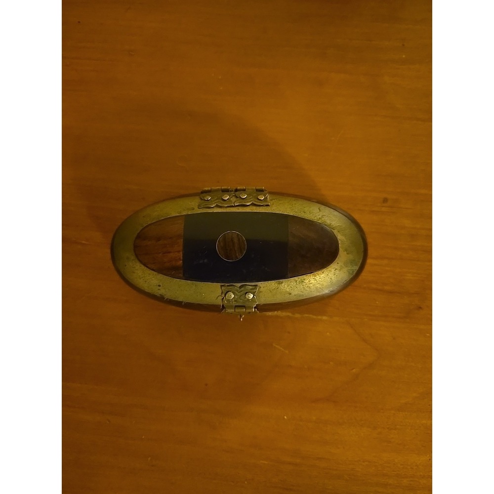 vintage oval wooden trinket box - Picture 2 of 4